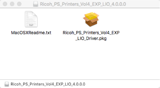 a screenshot of the download file for the mac driver once opened.