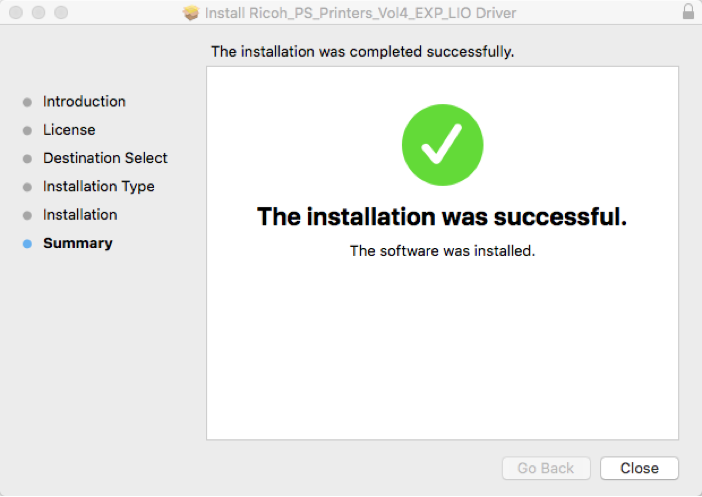a screenshot saying the install is completed for the driver.